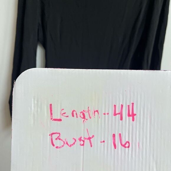 Ann Taylor Women's Wrap Long Sleeves Black Midi Dress Size 10 - Picture 5 of 5